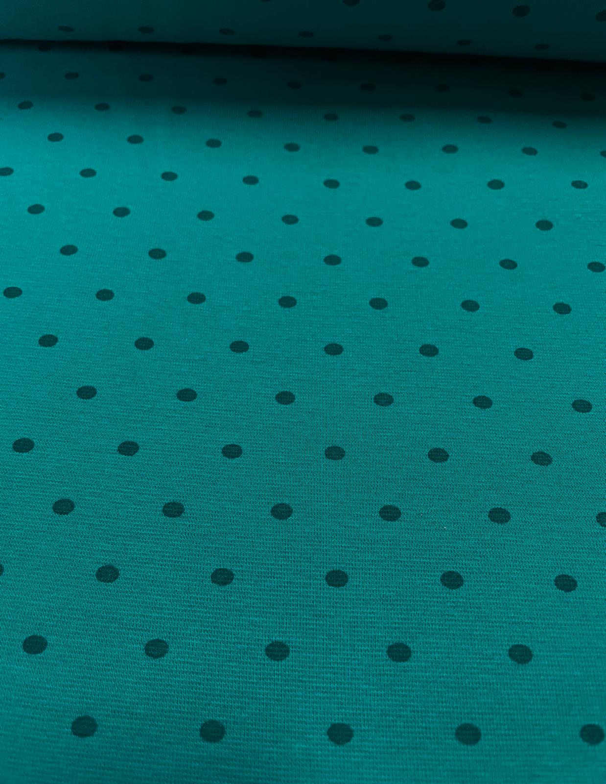 Bündchen petrol gepunktet